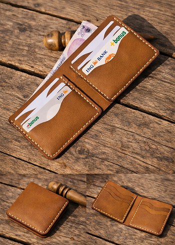 El Yapımı Hakiki Deri Cüzdan  - Görsel 4