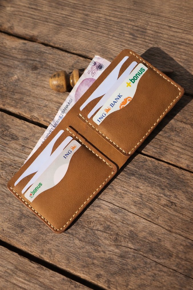 El Yapımı Hakiki Deri Cüzdan - Görsel 3