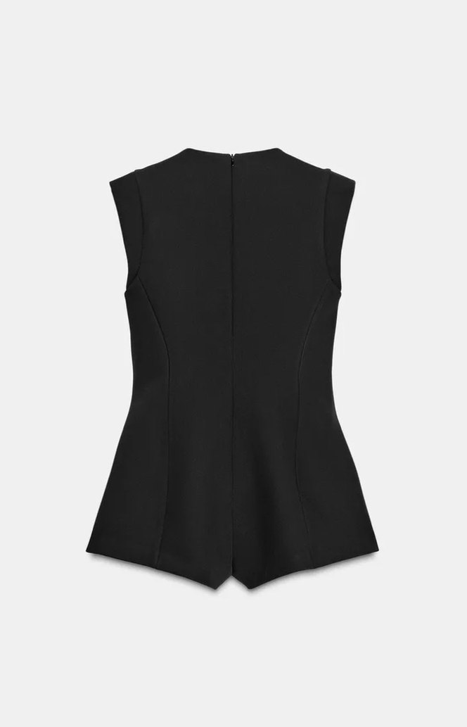 ZARA TAŞ DÜĞMELİ KISA TULUM - Görsel 4