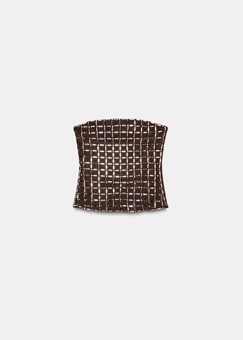 ZARA STRAPLEZ PARLAK TOP - Görsel 2