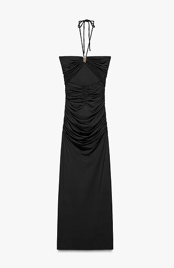 Zara ZARA PENCERE DETAYLI MIDI ELBİSE