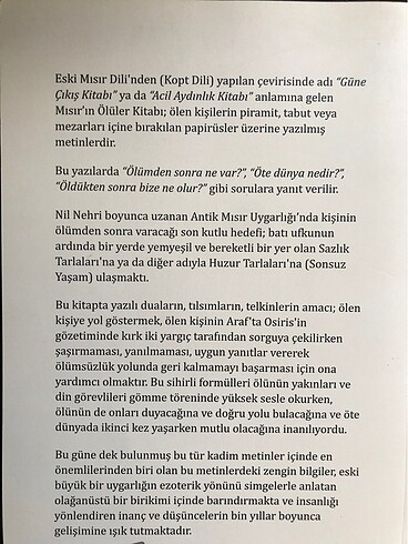  Beden Renk MISIRIN ÖLÜLER KİTABI