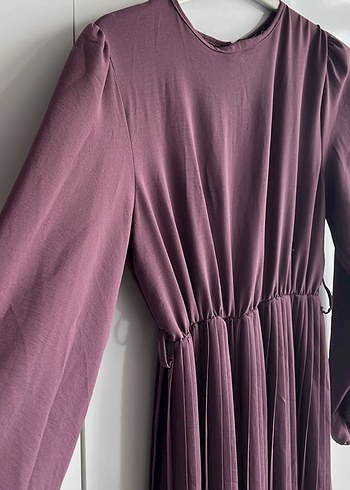 Zara Kadın Mor Uzun Piliseli tulum