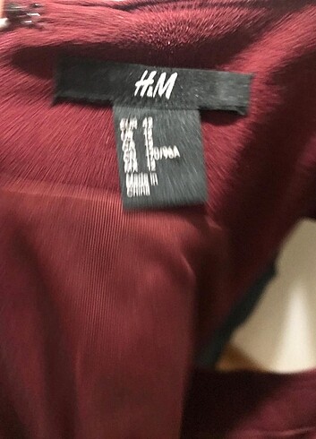 xl Beden bordo Renk H&M bordo v yaka elbise