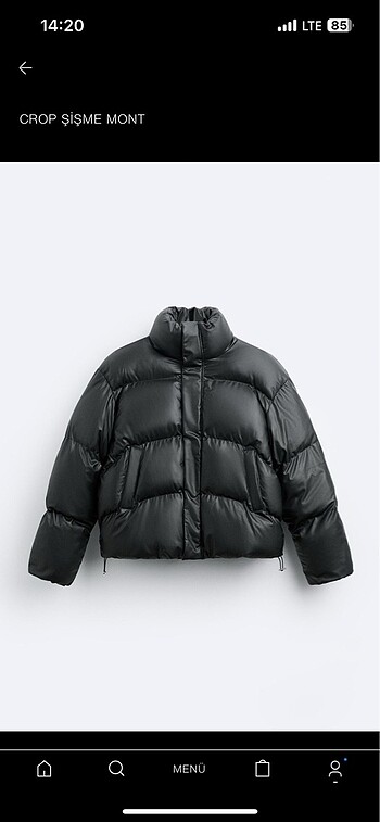 Zara crop şişme mont