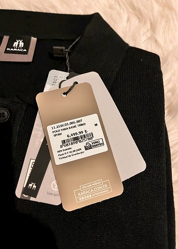 Siyah Yünlü Uzun Kollu Polo Tişört - Görsel 2