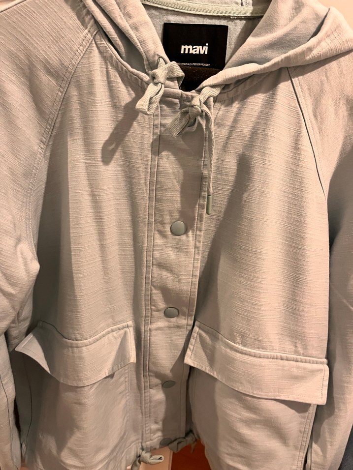 Turkuaz Midi Kadın Pamuk Ceket - Görsel 2