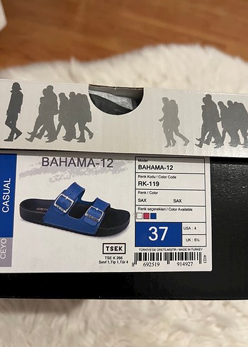37 Beden Ceyo Mavi Tokalı Kadın Terlik