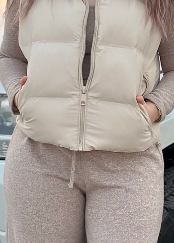 Zara Ekru Şişme Yelek - Görsel 2