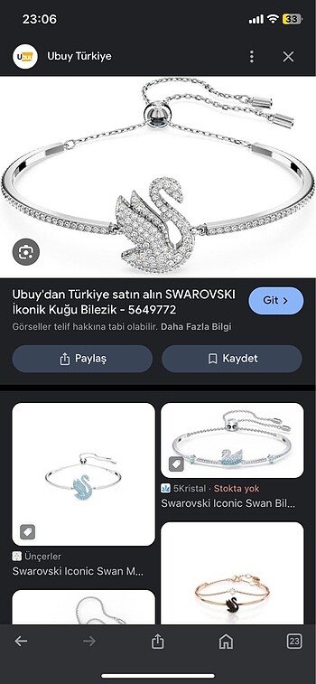 swarovski bileklik