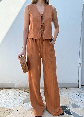 Diğer Kadın Camel Renkli Müslin Takım