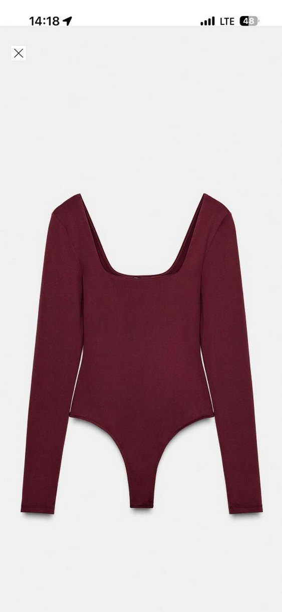 ZARA KARE YAKA POLİAMİD BODY - Görsel 2