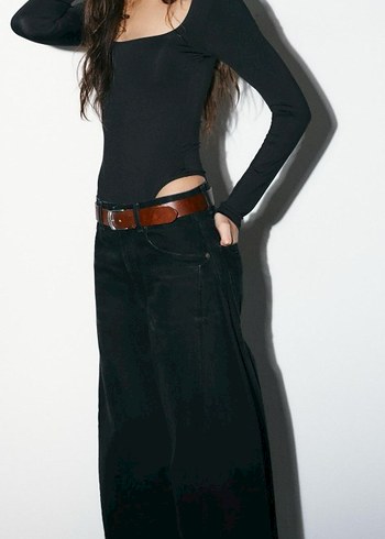 ZARA KARE YAKA POLİAMİD BODY - Görsel 4