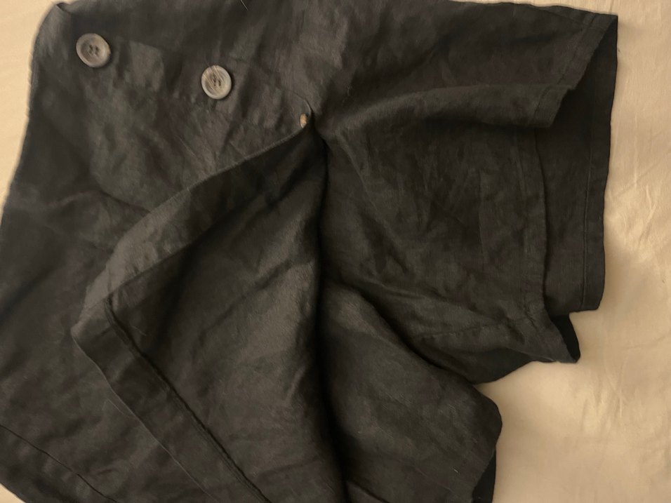 Jimmy key Düğmeli Siyah  Keten şort Etek - Görsel 2