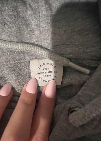 Jack & Jones Gri Kapüşonlu Sweatshirt - Görsel 3