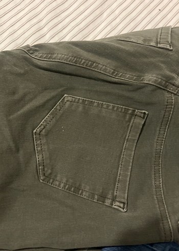 Kemer Detaylı  Haki Denim Pantolon - Görsel 3