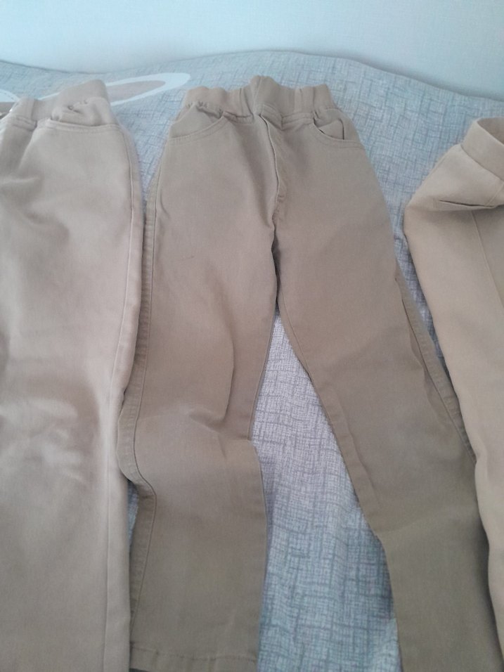 Bej okul altlari keten Pantolon, - Görsel 5