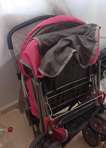 Pembe ve Gri Bebek Arabası - Görsel 2