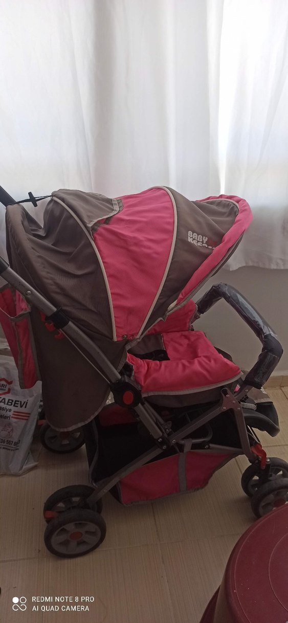 Pembe ve Gri Bebek Arabası - Görsel 5