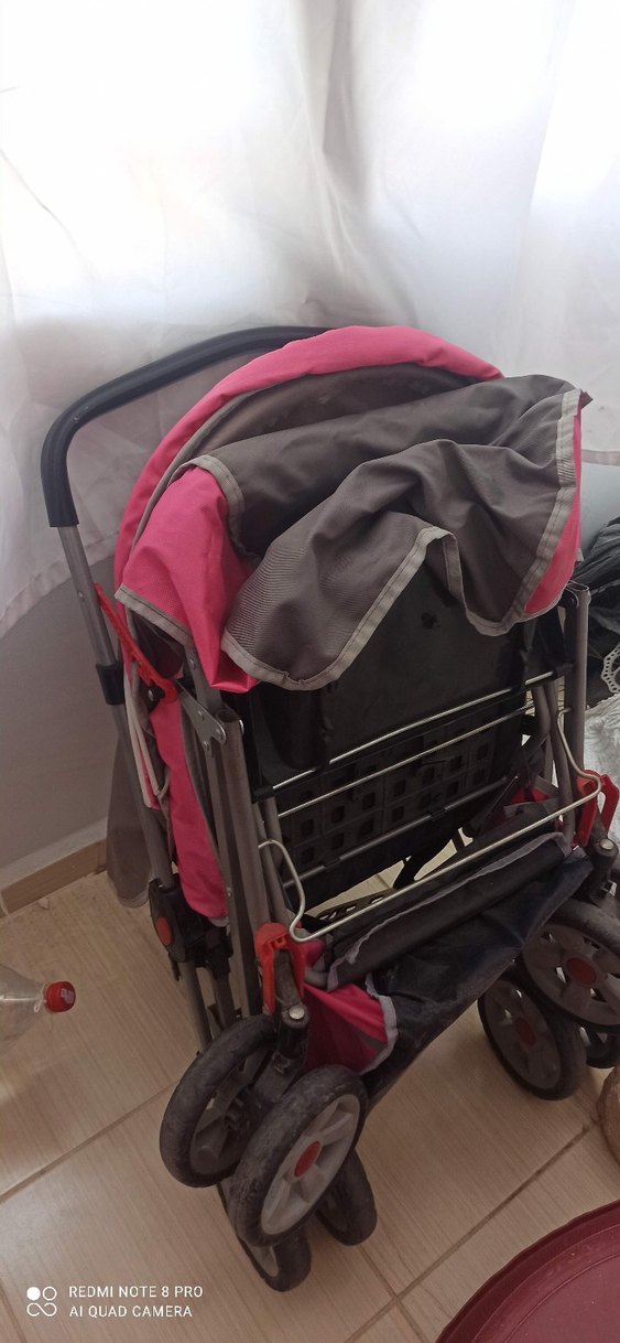 Pembe ve Gri Bebek Arabası - Görsel 2