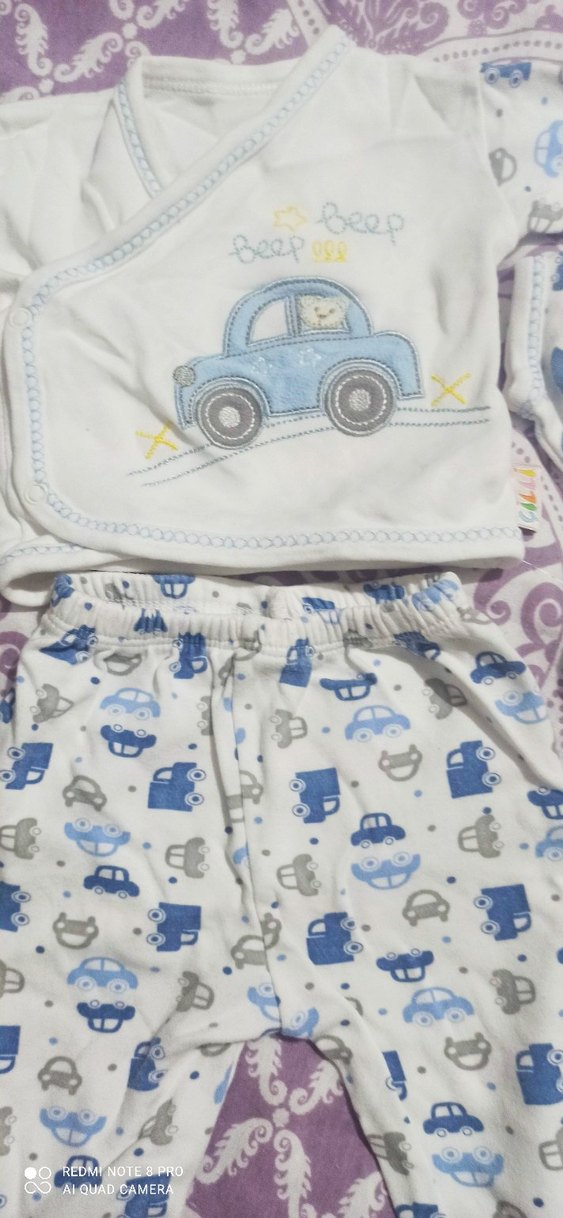 Mavi Baskılı Bebek Erkek 5'li zıbın Takım - Görsel 3