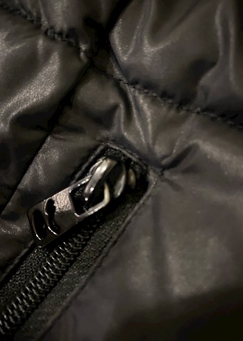 Siyah Suni Kürklü Kadın Kışlık Mont - Görsel 4