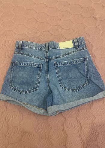 Kadın Mavi Denim Mini Şort - Görsel 4