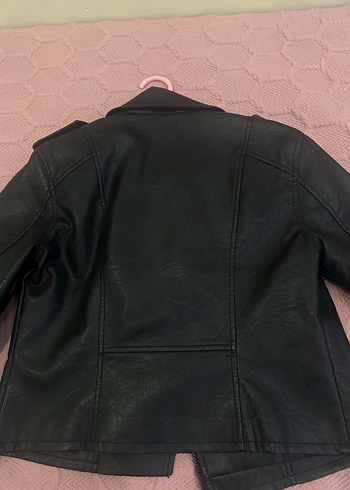 Siyah Biker Deri Ceket Kadın - Görsel 4