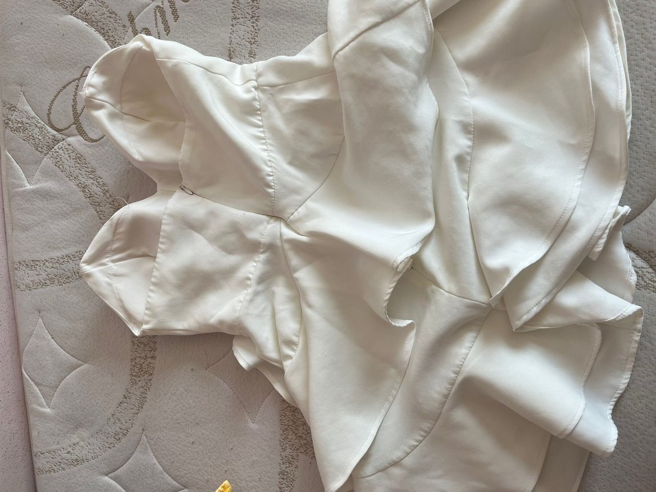 Beyaz Straplez Mini Abiye - Görsel 2