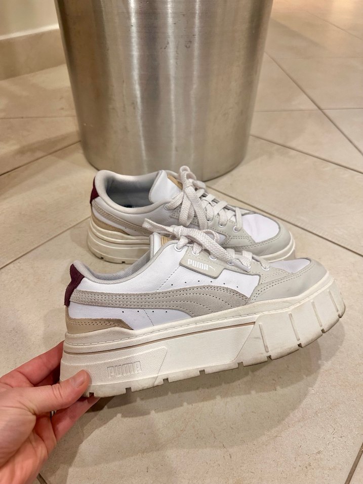 Beyaz Platform Puma Kadın Spor Ayakkabısı - Görsel 4