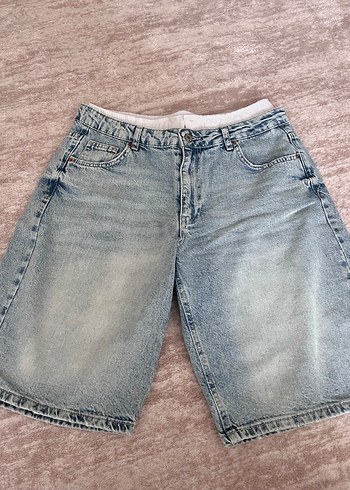 40 Beden mavi Midi Boy Rahat Kesim Kadın Kot jort
