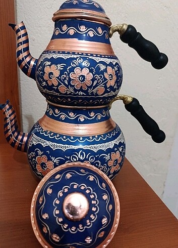 Beden mavi Renk BAKIR İŞLEMELİ CAYDANLİK