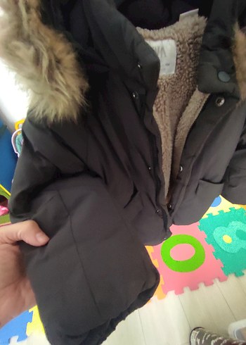 Zara Kahverengi Kürklü Unisex Çocuk Mont 3-4 Yaş