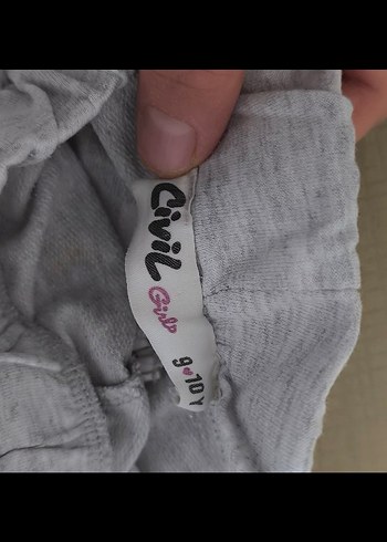 Kız Çocuk Gri Bağcıklı ve Turuncu Lastikli Şort - Görsel 2