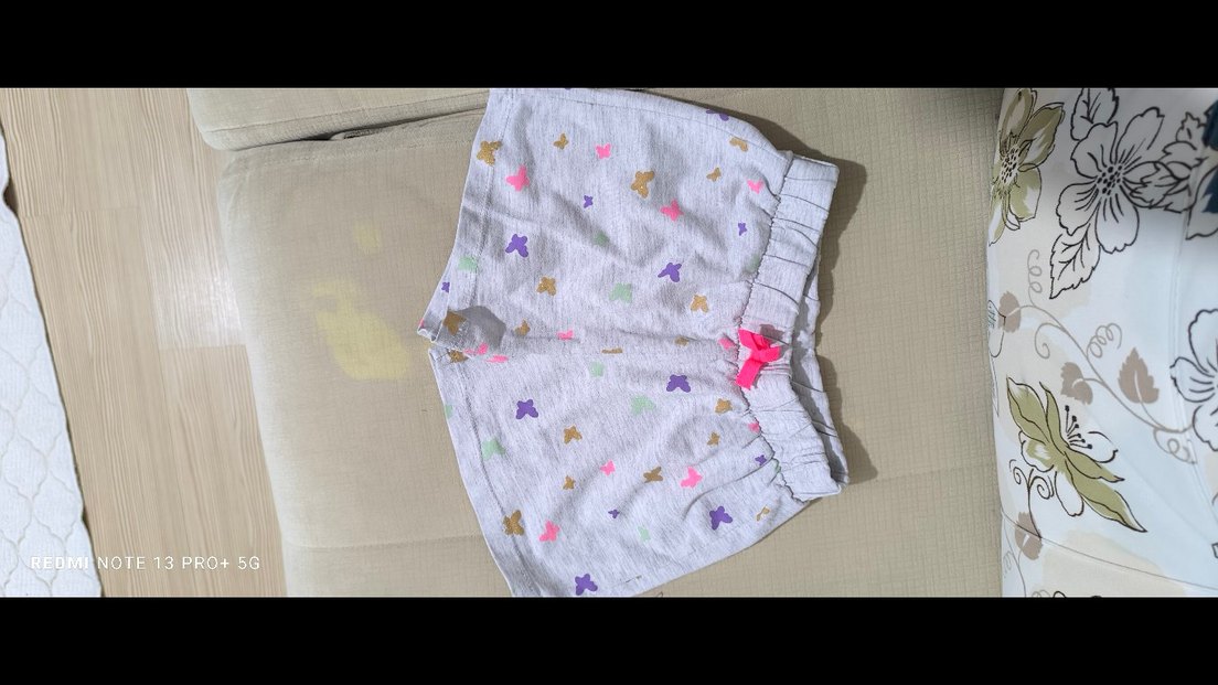 Kız Çocuk Gri Bağcıklı ve Turuncu Lastikli Şort - Görsel 3