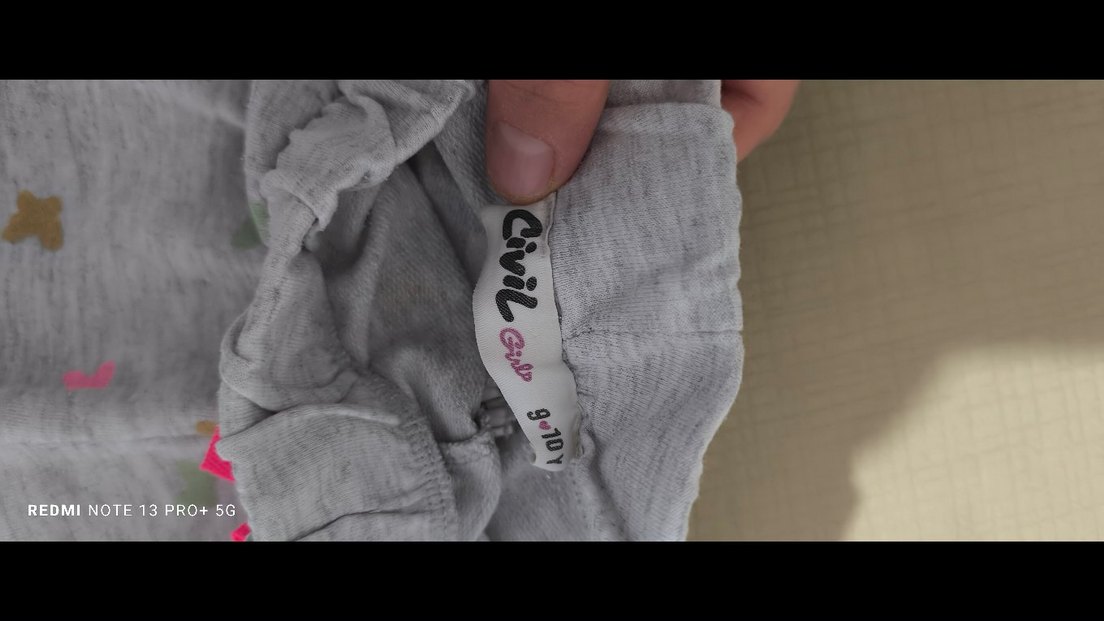 Kız Çocuk Gri Bağcıklı ve Turuncu Lastikli Şort - Görsel 2