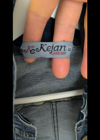 Düğmeli Koyu Mavi Kadın Denim Ceket - Görsel 6