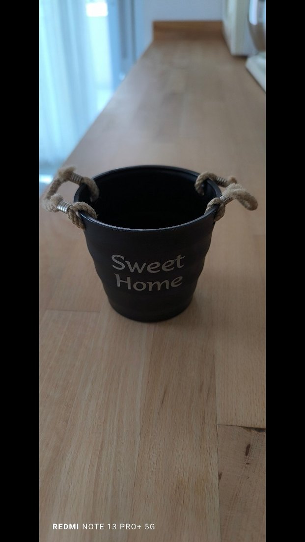 Siyah Tatlı Ev Dekoratif Kova - Görsel 2