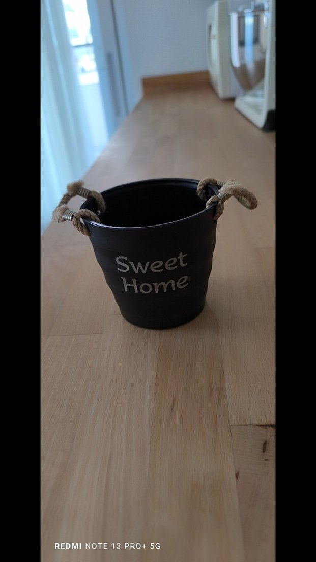 Siyah Tatlı Ev Dekoratif Kova - Görsel 4