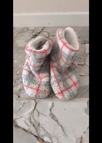 Ekose Desenli BAYAN Sıcak Ev Terliği - Görsel 6