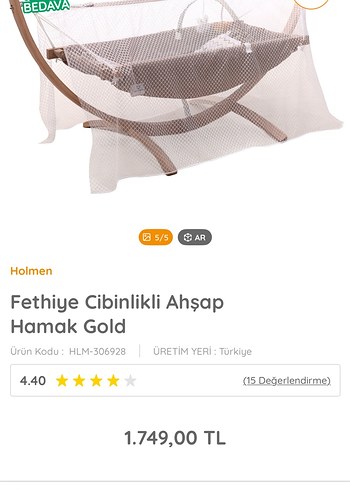 Diğer Beyaz Bebek Beşiği ve Gri Hasır Sepet