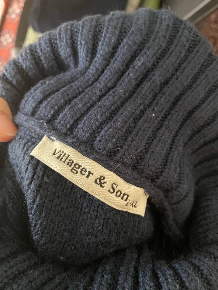 Lacivert, Çizgili Yüksek Yakalı Kadın Kazak büyük beden - Görsel 5