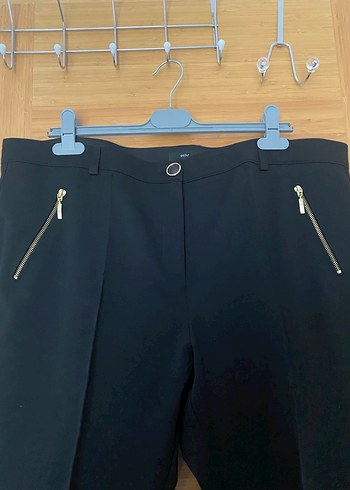 Siyah Fermuarlı Ofis Kadın Kumaş Pantolon büyük beden - Görsel 5