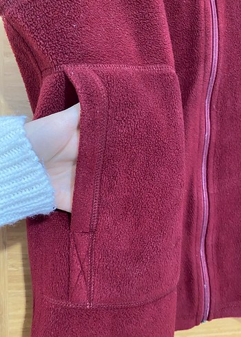 Bordo Kadın Fermuarlı Yumuşak Kolsuz Yelek - Görsel 3