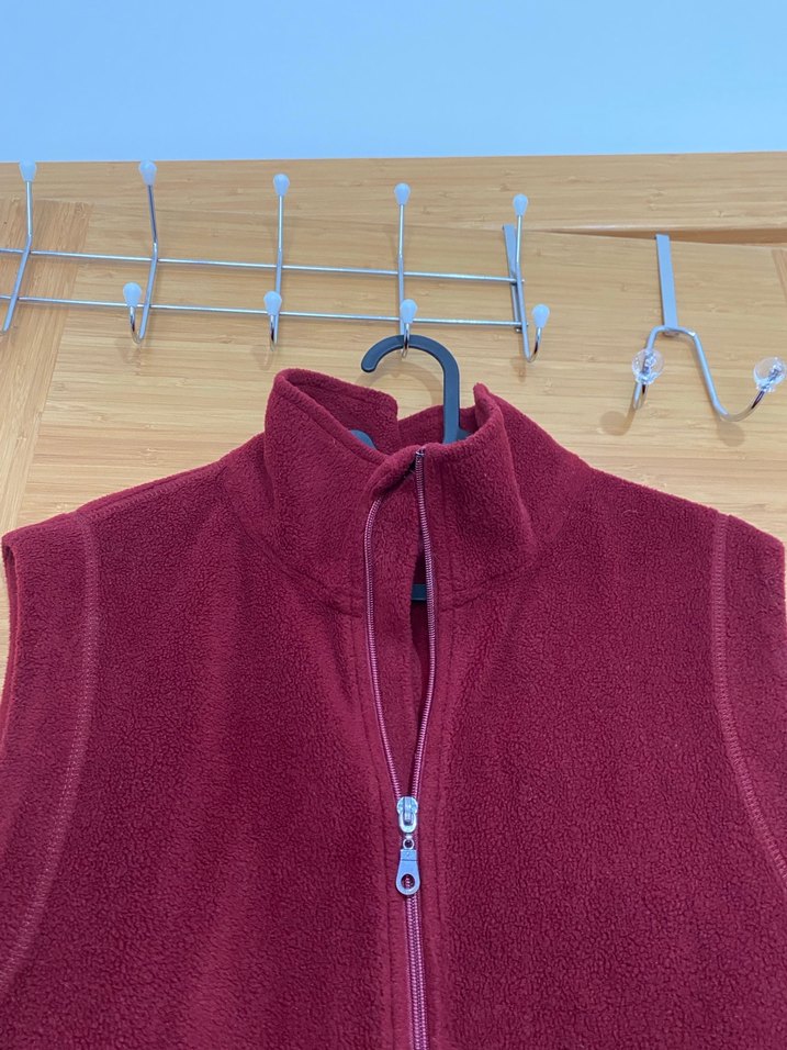 Bordo Kadın Fermuarlı Yumuşak Kolsuz Yelek - Görsel 5