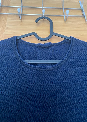 Lacivert Örgü Kadın Kazak - Görsel 3