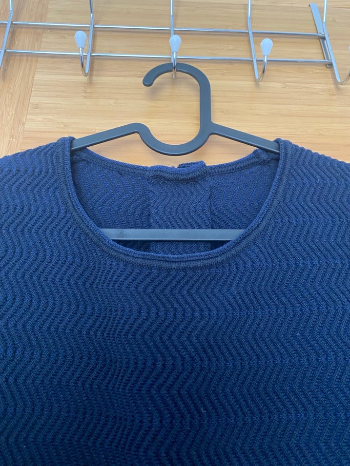 Lacivert Örgü Kadın Kazak - Görsel 3