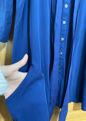 Düğmeli Lacivert büyük beden - Görsel 2