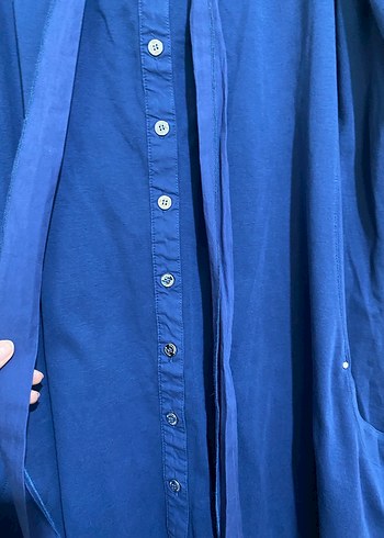 Düğmeli Lacivert büyük beden - Görsel 3