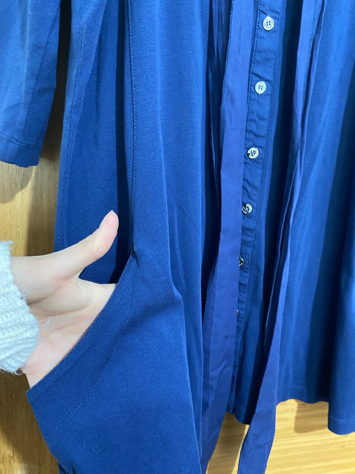 Düğmeli Lacivert büyük beden - Görsel 2